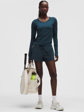 Lululemon Court Rival High Rise Short 3” Indocine Blue/Light Ivory Size 12